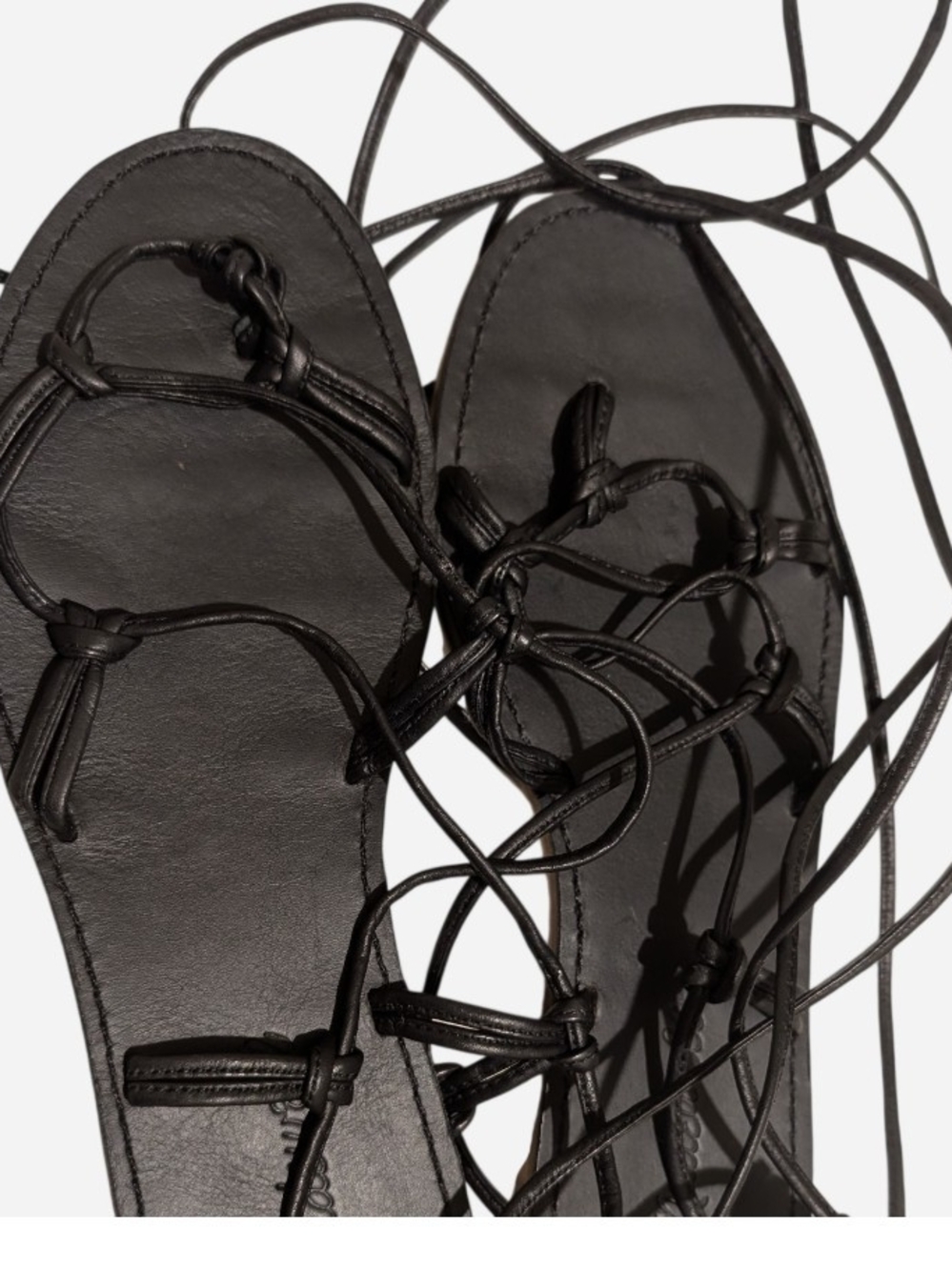 Pre-owned Madewell Black Lace-Up Gladiator Sandals - Picture 4 of 7